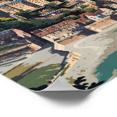 Mont-Saint-Michel France Illustration Travel Art Poster (Hoek)