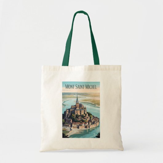 Mont-Saint-Michel France Illustration Travel Art Tote Bag (Voorkant)