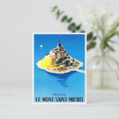 Mont Saint Michel France vintage Briefkaart (Staand voorkant)