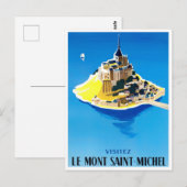 Mont Saint Michel France vintage Briefkaart (Voorkant / Achterkant)