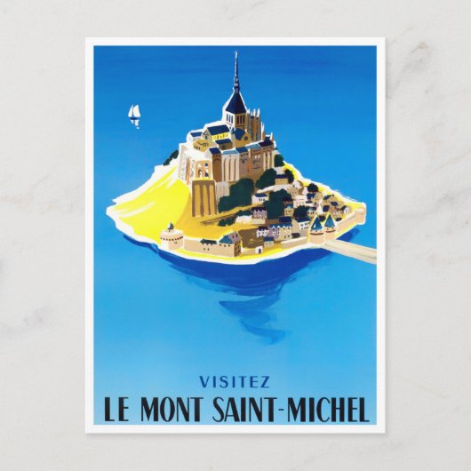 Mont Saint Michel France vintage Briefkaart (Voorkant)