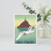 Mont Saint Michel France vintage Briefkaart (Staand voorkant)