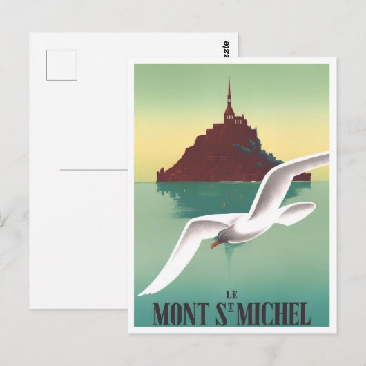 Mont Saint Michel France vintage Briefkaart (Voorkant / Achterkant)