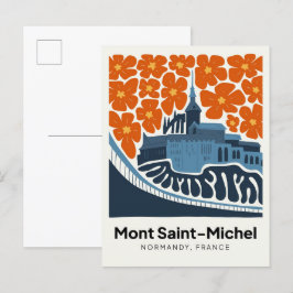 Mont Saint Michel Frankrijk abstracte reizen bloem Briefkaart