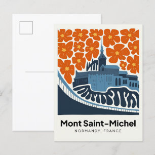 Mont Saint Michel Frankrijk abstracte reizen bloem Briefkaart