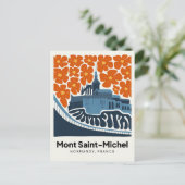 Mont Saint Michel Frankrijk abstracte reizen bloem Briefkaart (Staand voorkant)