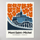 Mont Saint Michel Frankrijk abstracte reizen bloem Poster (Voorkant)