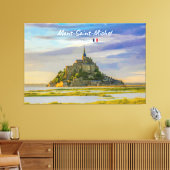Mont-Saint-Michel, Frankrijk - Middeleeuwse Abdij Canvas Afdruk (Insitu (Woonkamer))