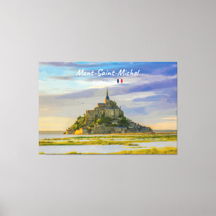 Mont-Saint-Michel, Frankrijk - Middeleeuwse Abdij Canvas Afdruk