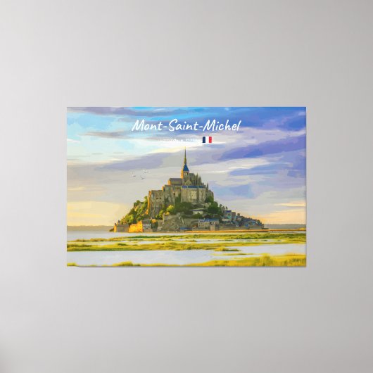 Mont-Saint-Michel, Frankrijk - Middeleeuwse Abdij Canvas Afdruk (Voorkant)