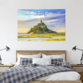 Mont-Saint-Michel, Frankrijk - Middeleeuwse Abdij Canvas Afdruk (Insitu (Slaapkamer))