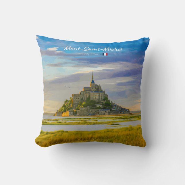 Mont-Saint-Michel, Frankrijk - Middeleeuwse Abdij Kussen (Voorkant)
