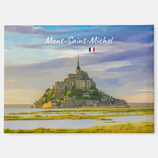 Mont-Saint-Michel, Frankrijk - Middeleeuwse Abdij Magneet (Voorkant)