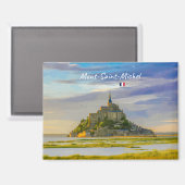 Mont-Saint-Michel, Frankrijk - Middeleeuwse Abdij Magneet (Voorkant / Achterkant)