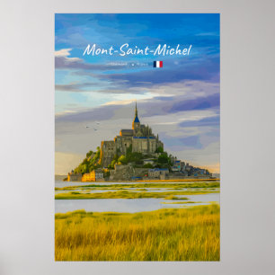 Mont-Saint-Michel, Frankrijk - Middeleeuwse Abdij Poster