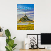 Mont-Saint-Michel, Frankrijk - Middeleeuwse Abdij Poster (Thuiskantoor)