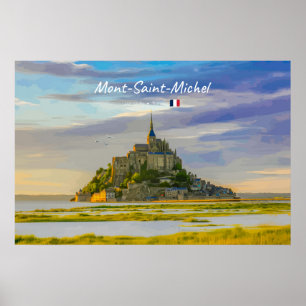 Mont-Saint-Michel, Frankrijk - Middeleeuwse Abdij Poster