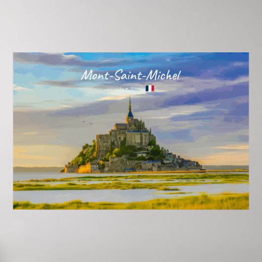 Mont-Saint-Michel, Frankrijk - Middeleeuwse Abdij Poster (Voorkant)