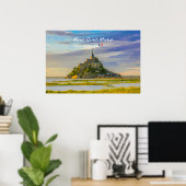 Mont-Saint-Michel, Frankrijk - Middeleeuwse Abdij Poster (Thuiskantoor)