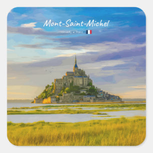 Mont-Saint-Michel, Frankrijk - Middeleeuwse Abdij Vierkante Sticker