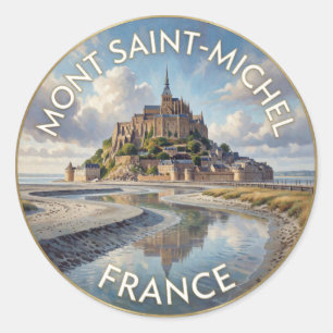 Mont Saint-Michel Frankrijk Middeleeuwse Eiland Ab Ronde Sticker