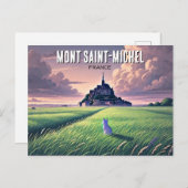 Mont Saint-Michel Frankrijk Reizen Briefkaart (Voorkant / Achterkant)