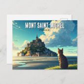Mont Saint-Michel Frankrijk Reizen Briefkaart (Voorkant / Achterkant)