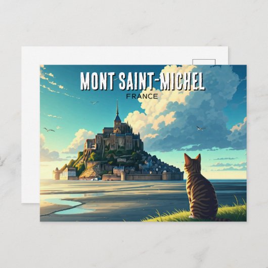Mont Saint-Michel Frankrijk Reizen Briefkaart (Voorkant / Achterkant)