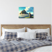 Mont Saint-Michel Frankrijk Reizen Kat Canvas Afdruk (Insitu (Slaapkamer))