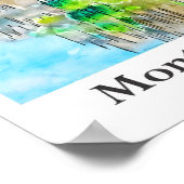 Mont Saint Michel Frankrijk Reizen Waterverf Kunst Poster (Hoek)