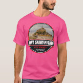 Mont Saint-Michel Frankrijk Travel Art Embleem T-shirt (Voorkant)