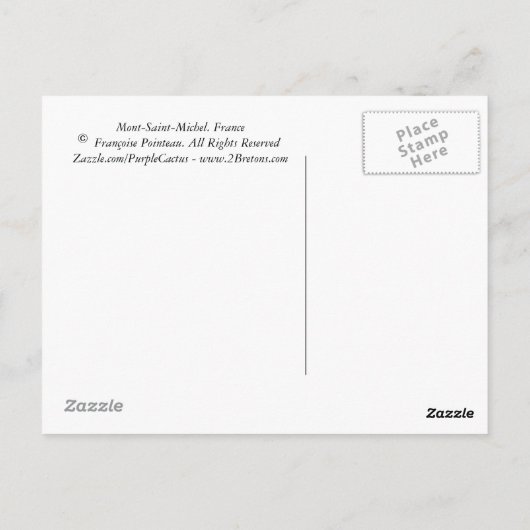 Mont-Saint-Michel. Huishoudens Briefkaart (Achterkant)