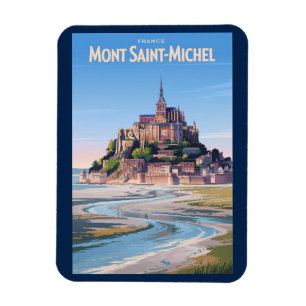 Mont Saint Michel Illustratie Reis Kunst Vintage Magneet