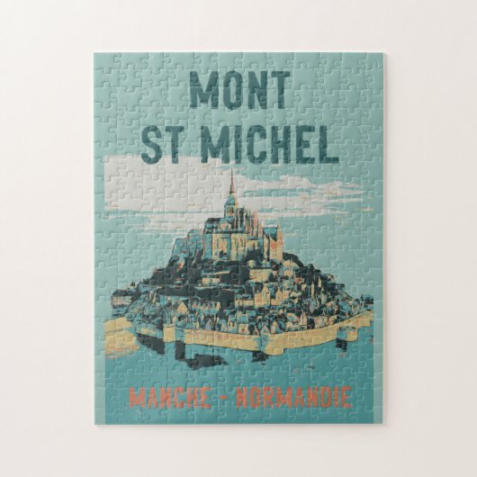 Mont Saint Michel illustration France Legpuzzel (Verticaal)