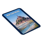 Mont Saint Michel Illustration Travel Art Vintage Magneet (Rechterzijde)