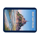 Mont Saint Michel Illustration Travel Art Vintage Magneet (Horizontaal)