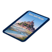 Mont Saint Michel Illustration Travel Art Vintage Magneet (Linkerzijde)