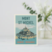 Mont Saint Michel illustreert France Briefkaart (Staand voorkant)