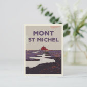 Mont Saint Michel illustreert France Briefkaart (Staand voorkant)