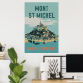Mont Saint Michel illustreert France Poster (Thuiskantoor)