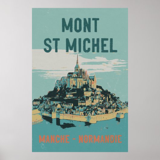 Mont Saint Michel illustreert France Poster (Voorkant)