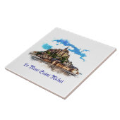 Mont Saint Michel in Normandy, Frankrijk. Tegeltje (Zijkant)