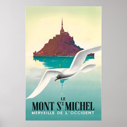 Mont Saint-Michel Kunst Franse Reisposter Frankrij Poster (Voorkant)
