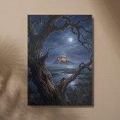 Mont Saint-Michel Moonlit Abbey Art Canvas Afdruk
