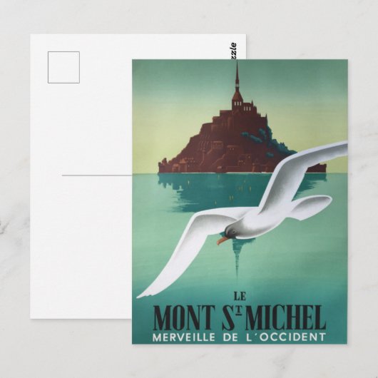 Mont-Saint-Michel mouette Briefkaart (Voorkant / Achterkant)