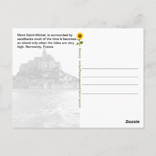 Mont-Saint-Michel, Normandië, Frankrijk - Briefkaart (Achterkant)