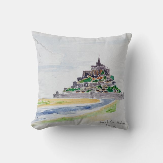 Mont Saint-Michel, Normandië, Frankrijk Kussen (Voorkant)