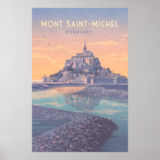 Mont Saint Michel Normandië Reisposter Poster (Voorkant)
