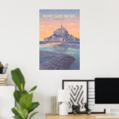 Mont Saint Michel Normandië Reisposter Poster (Thuiskantoor)