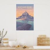 Mont Saint Michel Normandië Reisposter Poster (Keuken)
